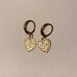 Dainty Gold Heart Clamp Earrings